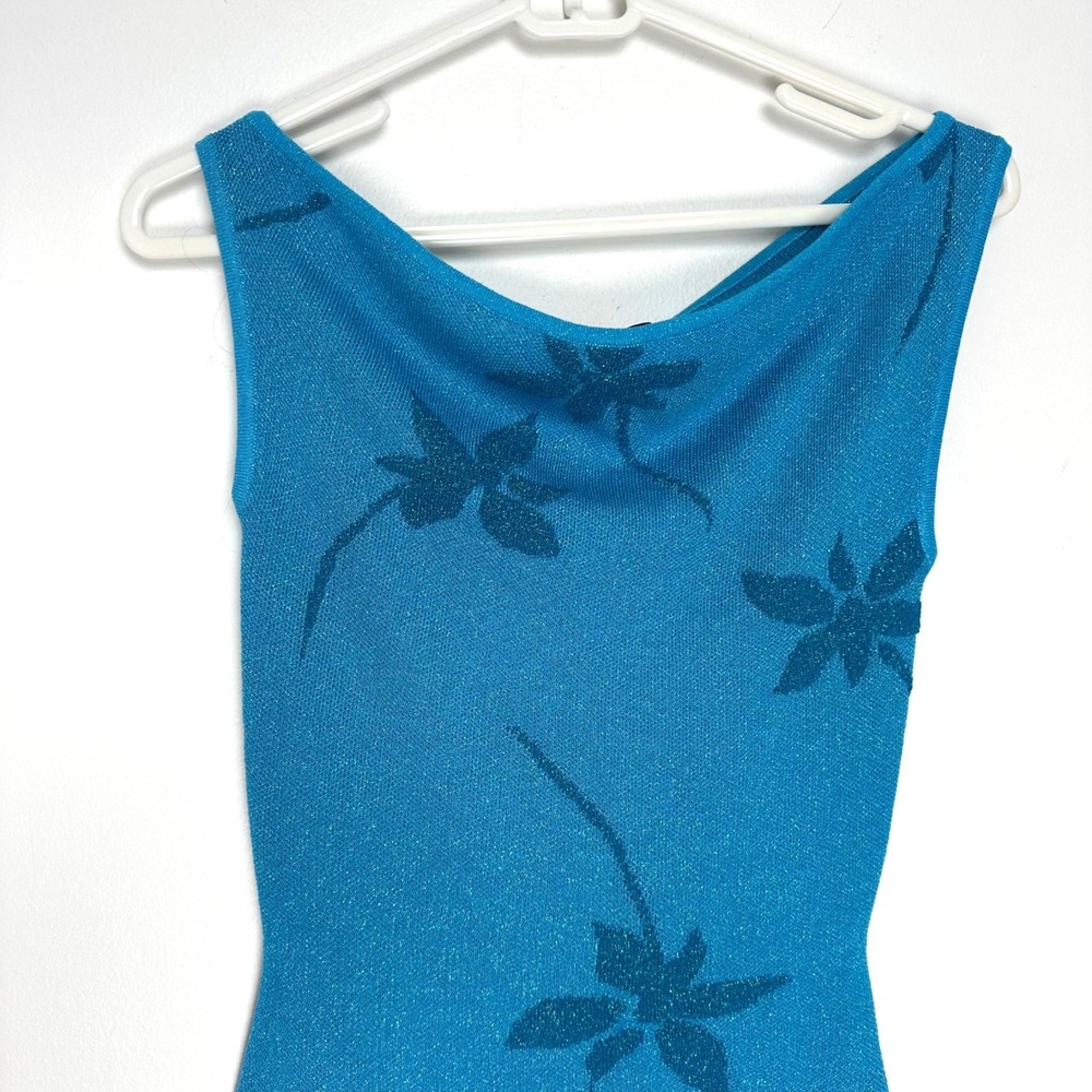 NWT White Fox Forever Dreaming Mini Bodycon Dress Blue Floral XXS - Picture 6 of 15